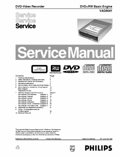 Philips DVD VAD8041 CD/DVD-Video Recorder - DVD+RW Basic Engine - pag. 52